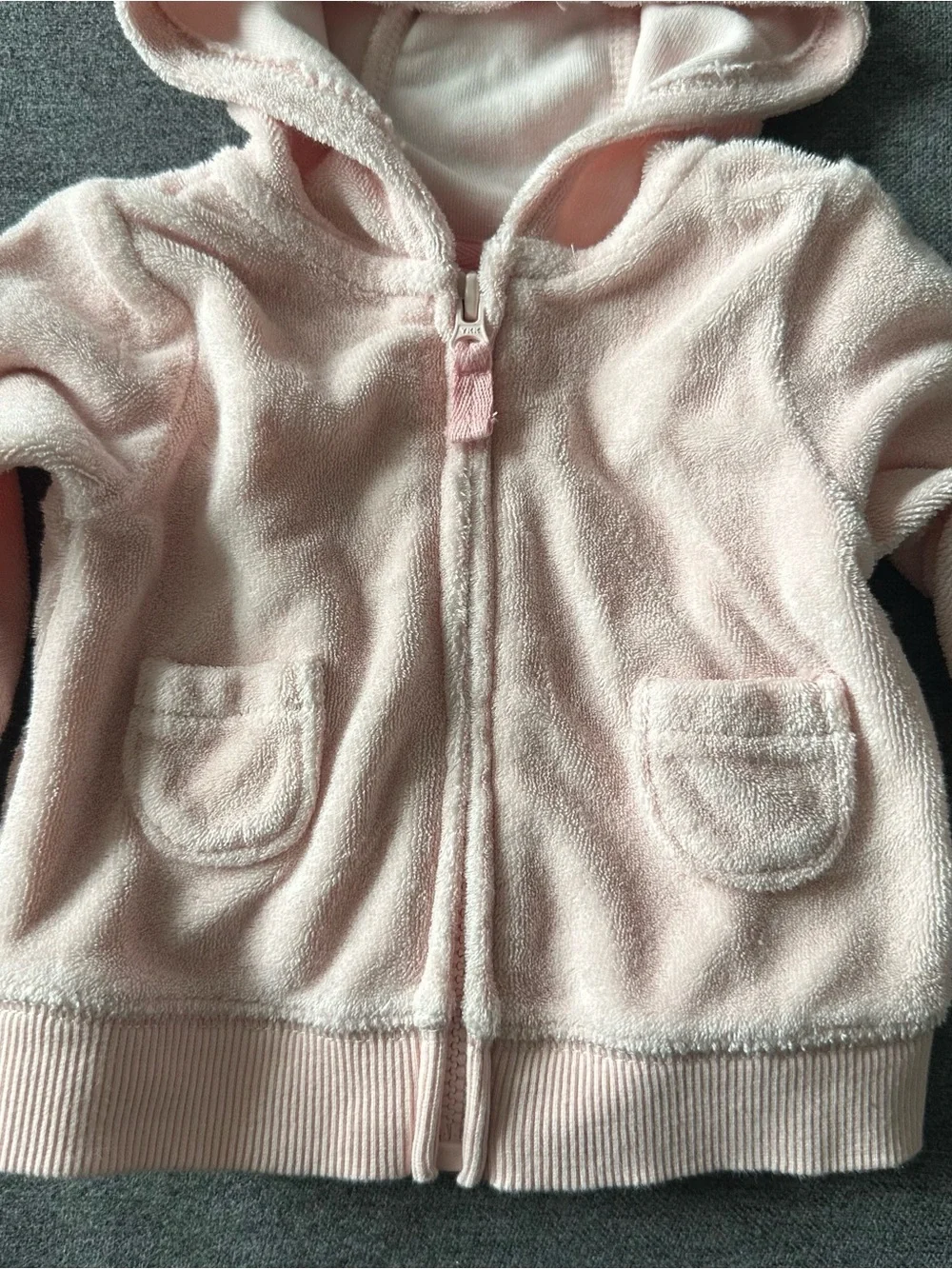 Pink Plush Hooded Baby Jacket & Joggers with Ears